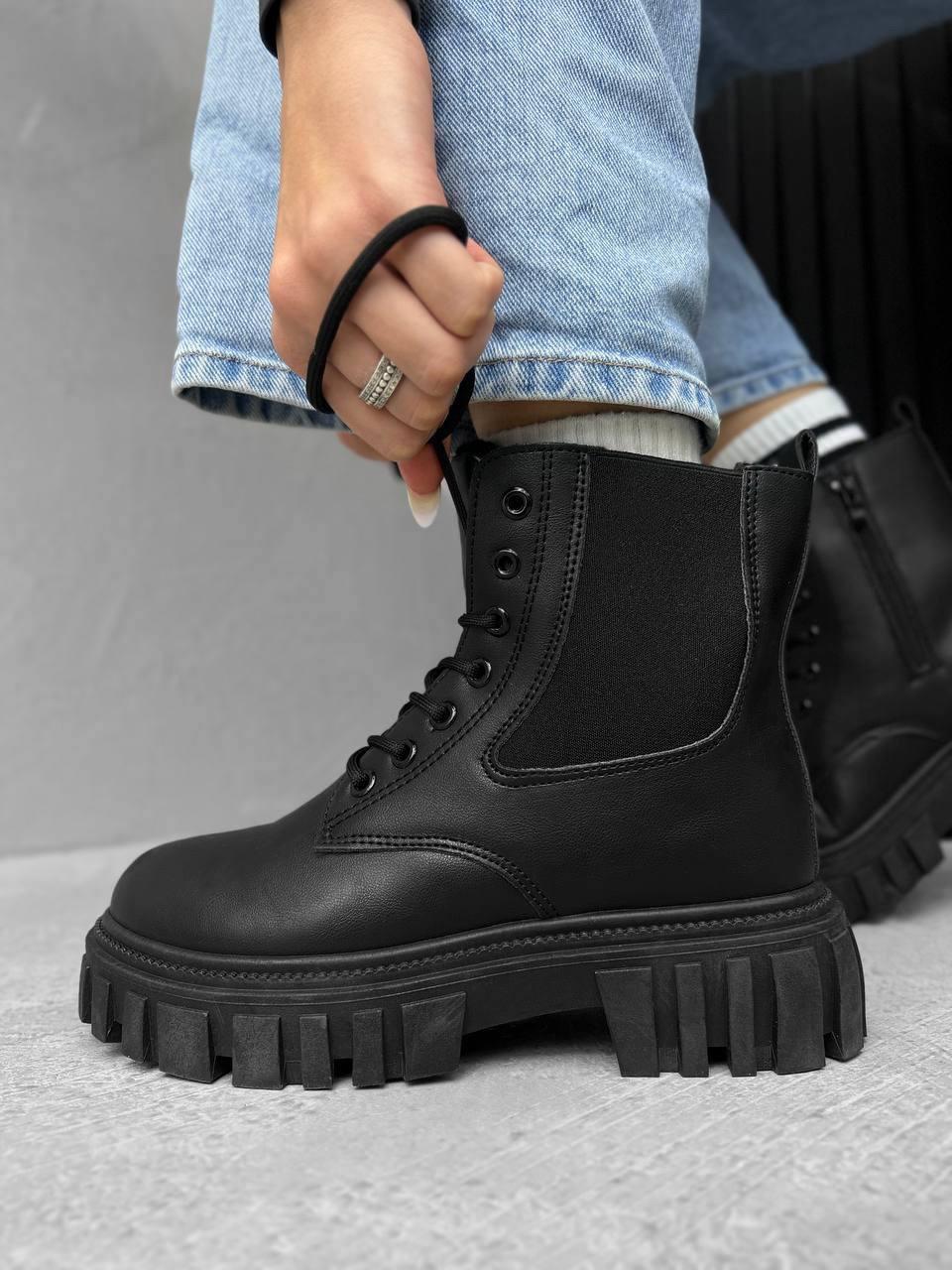 Жіночі зимові ботинки чорні - фото 7 - id-p2008412855