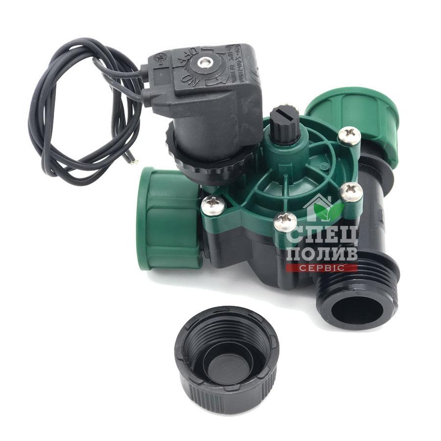 Електромагнітний клапан для поливу 24В, з накидними гайками, Irritec VPN 1" з регулюванням потоку (Італія), фото 1