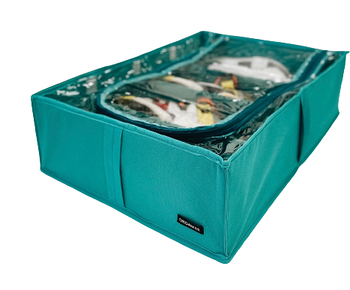 Коробка для зберігання речей за допомогою трьох знімних розділів 50*35*14 см організовує (Azure)