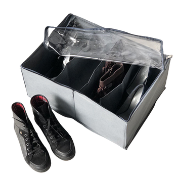 Органайзер для зберігання демісезонного взуття на 4 пари до 42 розміру 48*34*20 см (сірий)