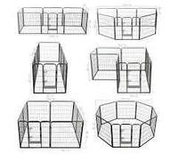 Огорожа для собак металлическая модулированная 8 панелей60 х 80 см vidaXL