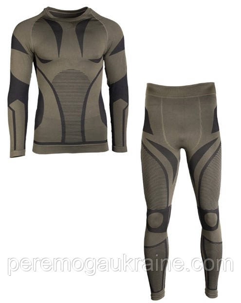 Термобілизна тактична Mil-Tec unktionsunterwäsche performance oliv 11225001 розмір L-XL, фото 1