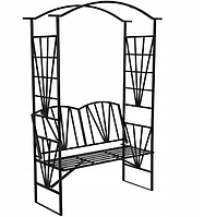 Пергола садова аркова металева Tectake зі лавкою