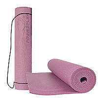 Коврик для йоги и фитнеса PowerPlay 4010 PVC Yoga Mat Розовый (173x61x0.6)