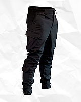 Soft shell штани чорні тактичні теплі на флісі чоловічі, штани софтшел зимові армійські карго всу