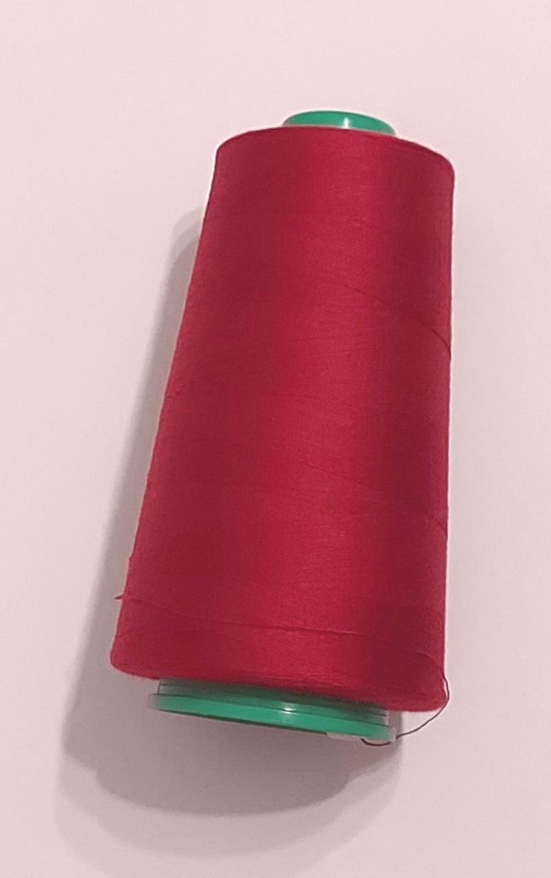 Нитки для шиття 40\2 , 5000 ярдів (4500 м) поліестер 100% ,червоні темні,