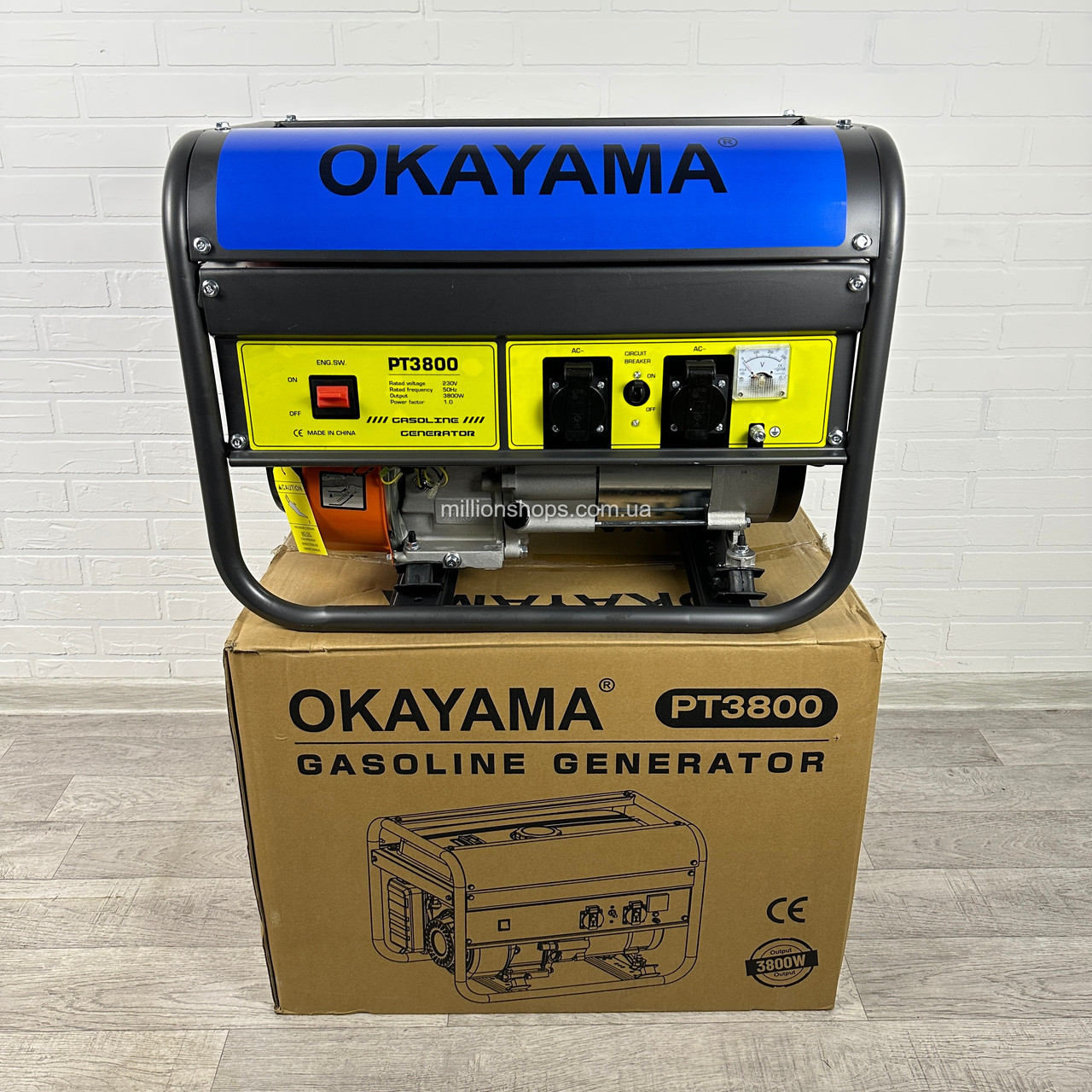Бензогенератор OKAYAMA 3,8 кВт PT-3800 з мідною обмоткою. 47 кг!