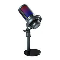 Мікрофон ME6S USB конденсаторний для ПК з RGB-підсвіткою
