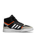 Чоловічі зимові кросівки на хутрі кросівки Adidas Originals Drop Step High Black Orange Fur, фото 8
