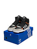 Чоловічі зимові кросівки на хутрі кросівки Adidas Originals Drop Step High Black Orange Fur, фото 2
