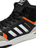 Чоловічі зимові кросівки на хутрі кросівки Adidas Originals Drop Step High Black Orange Fur, фото 6