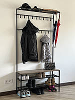 Вішалка універсальна ELEGANCE 100см ЧОРНА / ДУБ сонома ТРЮФЕЛЬ (металева, розбірна,LOFT-стиль)