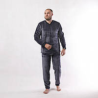 Піжама махрова чоловіча тепла однотонна домашня зимова 44-60р.