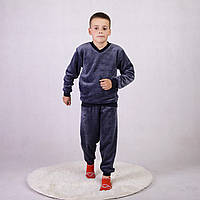 Пижама детская махровая для мальчика однотонная 36-42р.