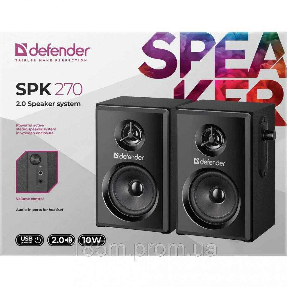 Акустика DEFENDER 2.0 SPK-270 10 Вт USB чорний - фото 1 - id-p2008432178