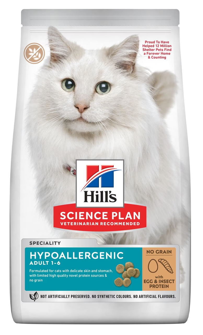 Hill's Science Plan Feline Adult Hypoallergenic сухий гіпоалергенний корм для кішок ЯЙЦЕ І НАСОКОМІ - 1.5 кг