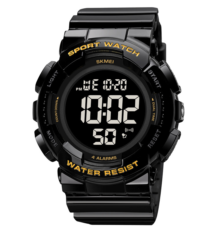 Skmei 2081 чоловічий наручний годинник чорний/золото-чорний, фото 1