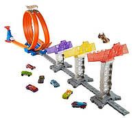 Трек Hot Wheels Рекордний Стрижок, Hot Wheels double loop attack track set minicar play kit