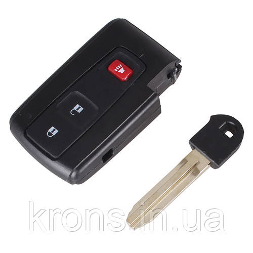 Ключ заготівка, корпус під чип, 3 кн, Toyota Prius, TOY43