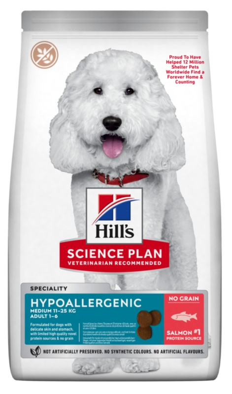 Hill's Science Adult Medium Dog Hypoallergenic сухий гіпоал. корм для собак середніх порід Лосос - 12 кг