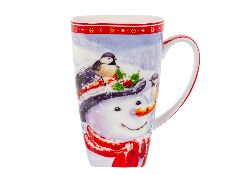 Кухоль порцеляновий новорічний Lefard Різдвяна колекція Сніговик 600 мл 1924-838