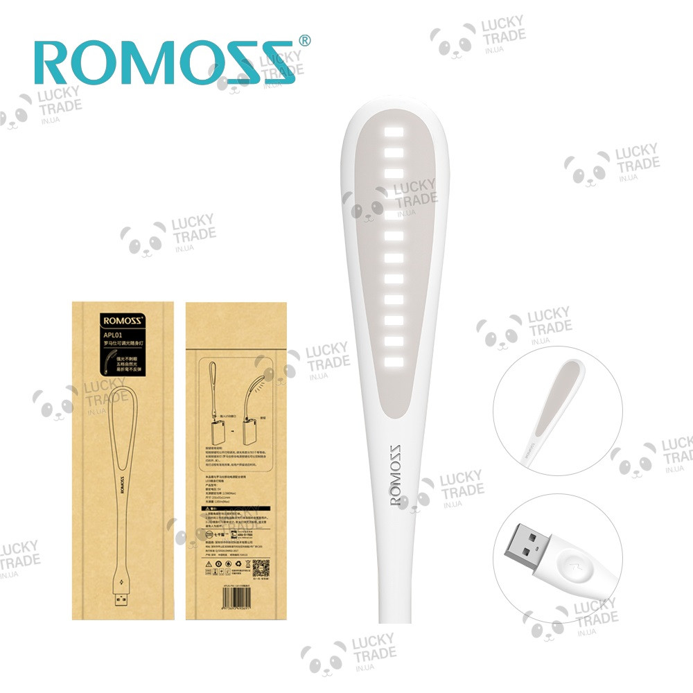 LED USB ліхтарик ROMOSS Portable Night Light аналог Xiaomi ZMI Білий (APL01), фото 1