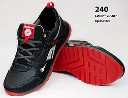 Кожаные кроссовки Reebok (240 сине-серая) мужские спортивные кроссовки шкіряні чоловічі, фото 2