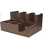 Органайзер для стаканів, барний організатор для цукру, кришок на 8 секцій, коричневий, фото 6