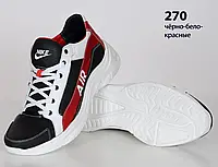 Кожаные кроссовки Nike (270 чёрно-бело-красная) мужские спортивные кроссовки шкіряні чоловічі