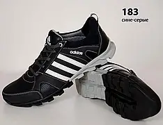 Шкіряні кросівки Adidas  (183 синьо-біла) чоловічі спортивні кросівки шкіряні чоловічі