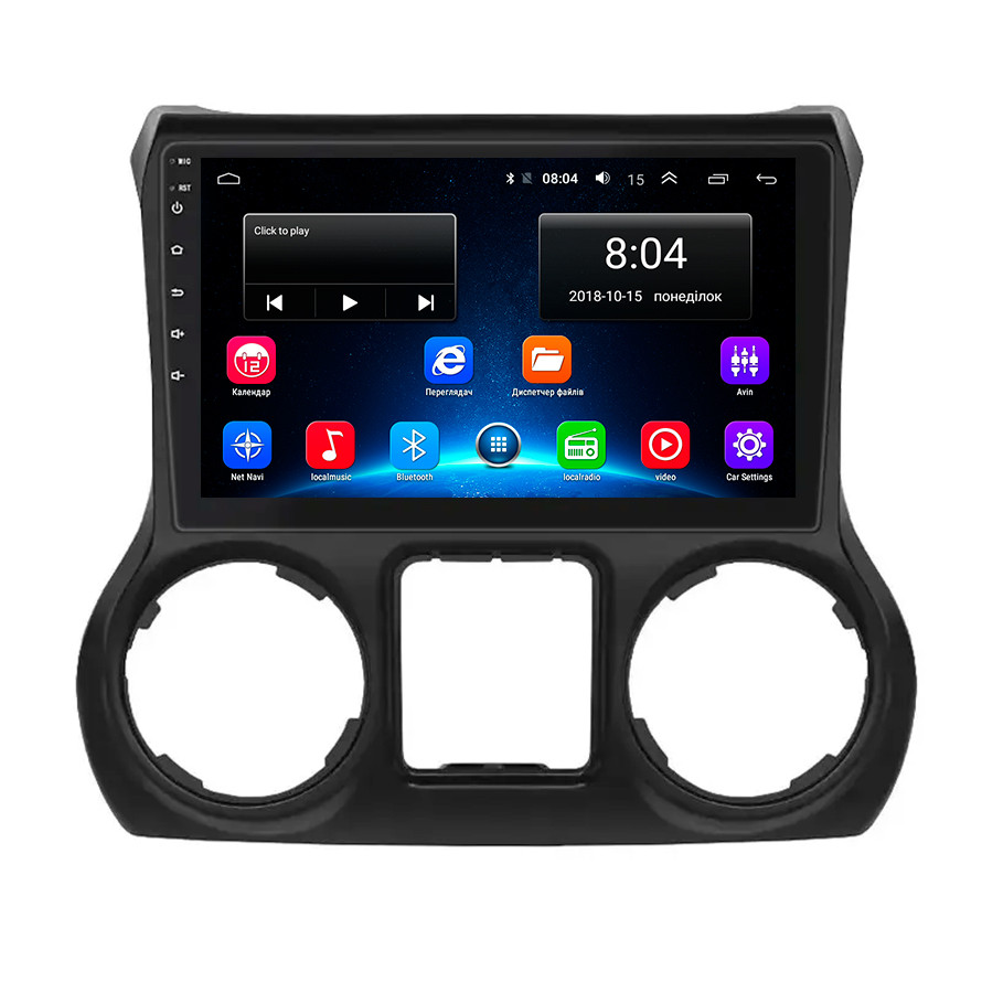 Штатна магнітола Lesko для Jeep Wrangler III (JK) 2007-2018 екран 10" 2/32Gb Wi-Fi GPS Base Джип 2 шт., фото 1
