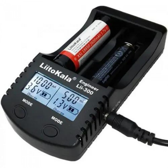 Інтелектуальний зарядний пристрій LiitoKala Lii-300 на 2 акумулятори AA, AAA і Li-ion з розрядом і