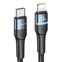 Кабель Charge\OTG Usams US-SJ538 U76 Type-C to Lightning PD 30W Fast Charging & Data Cable 1.2mBlack