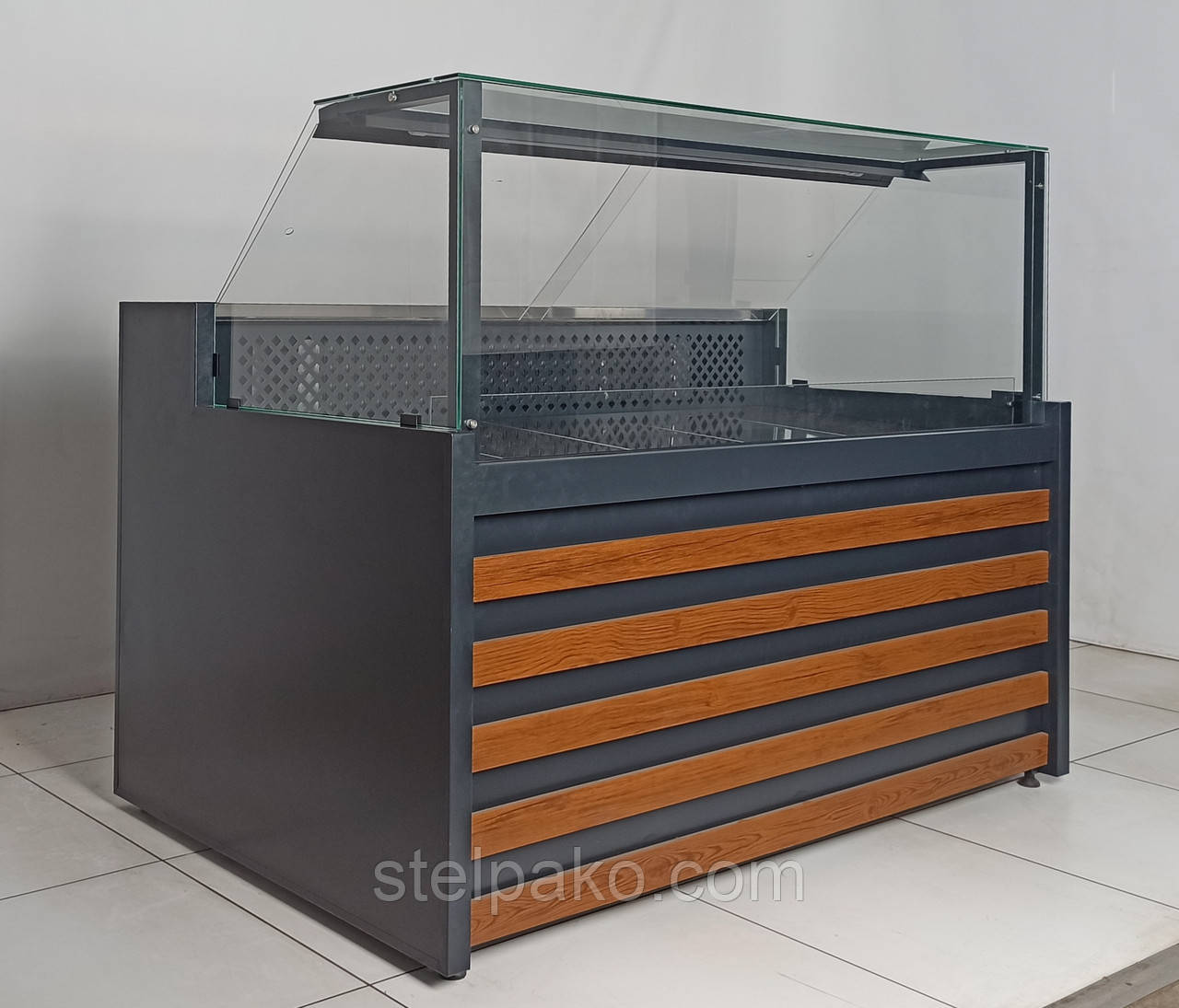 Холодильна гастрономічна вітрина FRIGO-М "ФУДМАРКЕТ", 1.6 м. (0° +8°), викладка 60 см., фото 1