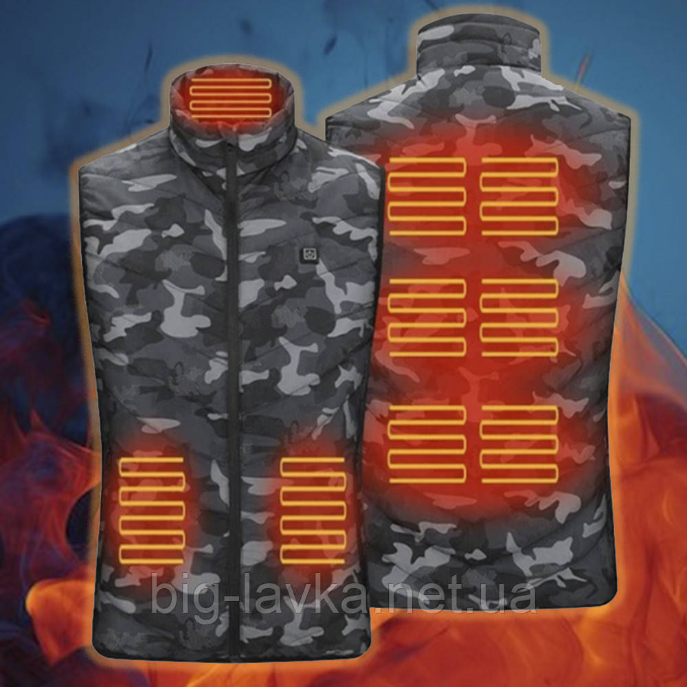 Жилетка з підігрівом від PowerBank 9 зон М Камуфляж, фото 1