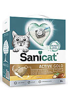 Sanicat Active Gold Комкующийся наполнитель на основе песочного бентонита Аромат арганы 6л/5,3кг