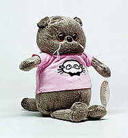 Мягкая игрушка Сонечко Кот Басик 24 см в розовой футболке 98755-91
