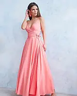 Розовый сарафан с кроем на запах платье ISSA PLUS 11745 S рожевий от магазина style & step от style & step