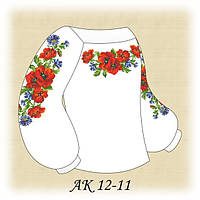 Заготовка для вишивки дитячої сорочки Квітковий дотик домоткане полотно біле