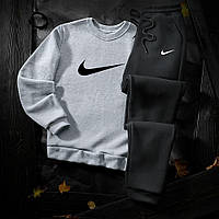 Спортивный костюм мужской Nike теплый на флисе для холодной погоды серый