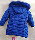 Куртка зимова на дівчинку на флісі темно-синя, фото 6