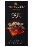 Горький черный шоколад Millenium Extra Dark 99% какао 100 грамм