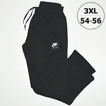 3XL (54-56). Утеплені чоловічі спортивні штани, Туреччина, трикотаж трьохнитка - чорні