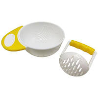 Чаша для измельчения еды пластиковая (белая с желтым) Пластик Белый Желтый (225685)