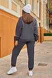 Графітовий теплий жіночий спортивний костюм із турецького футеру, фото 5