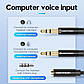 Аудіокабель Vention 2*3.5mm Male to 4 Pole 3.5mm Female Audio Cable 0.3M Black ABS Type (BBTBY), фото 3