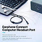 Аудіокабель Vention 2*3.5mm Male to 4 Pole 3.5mm Female Audio Cable 0.3M Black ABS Type (BBTBY), фото 5