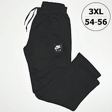 3XL (54/56). Утеплені чоловічі спортивні штани з якісного натурального трикотажу, Туреччина - чорні