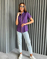 Рубашки ISSA PLUS WN20-527 S фиолетовый XL