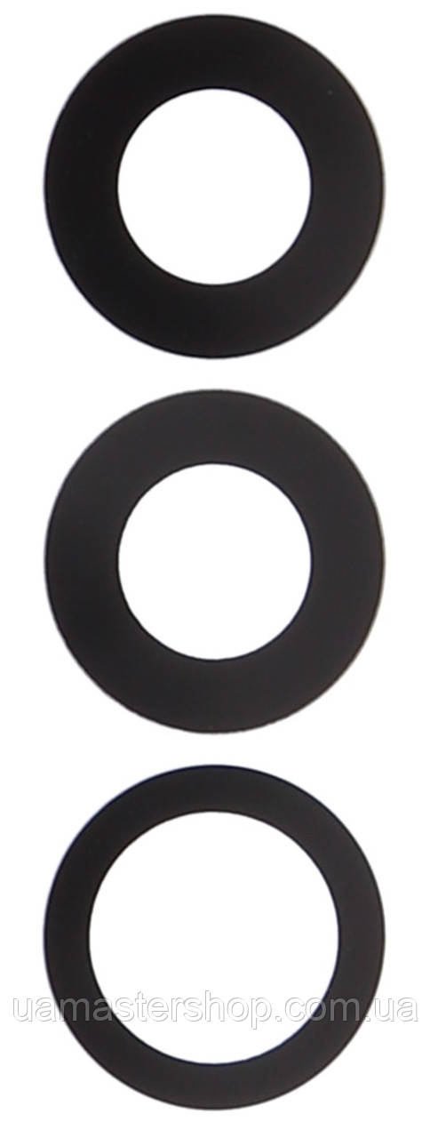 Скло камери iPhone 12 Pro Max чорне без рамки комплект 3, фото 1